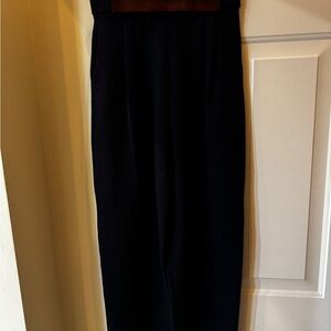 St. John Basic Santana BlackWool Knit Pleated Pullon Pant Size Small Wide Leg‎